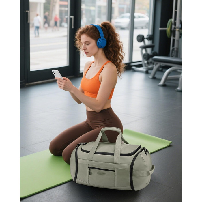 Спортивна сумка LOVEVOOK: велика, водонепроникна, з відділенням для взуття, 45L, 51x28x32 см