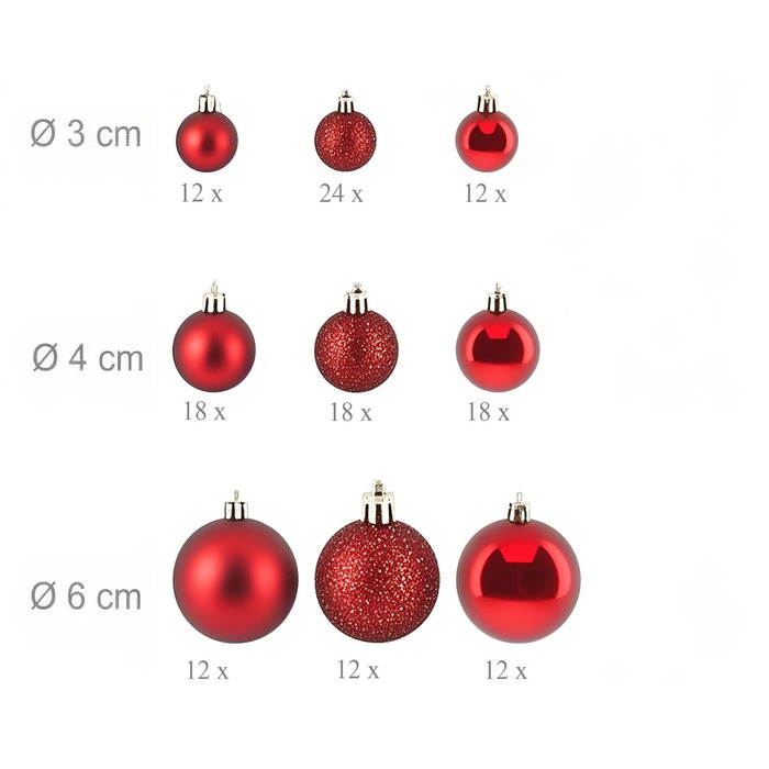 Relaxdays Set of 138 Christmas Baubles
