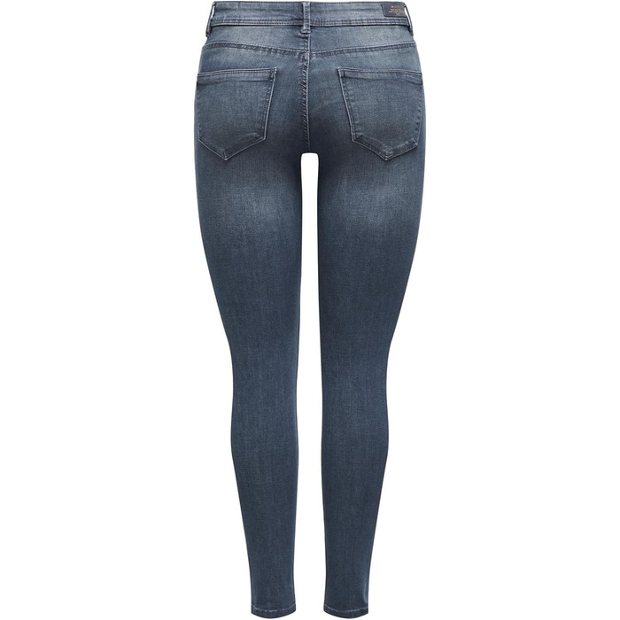 Джинси скінні жіночі ONLY ONLBLUSH, середньої посадки, укорочені, блакитно-чорний денім (XS/30L)