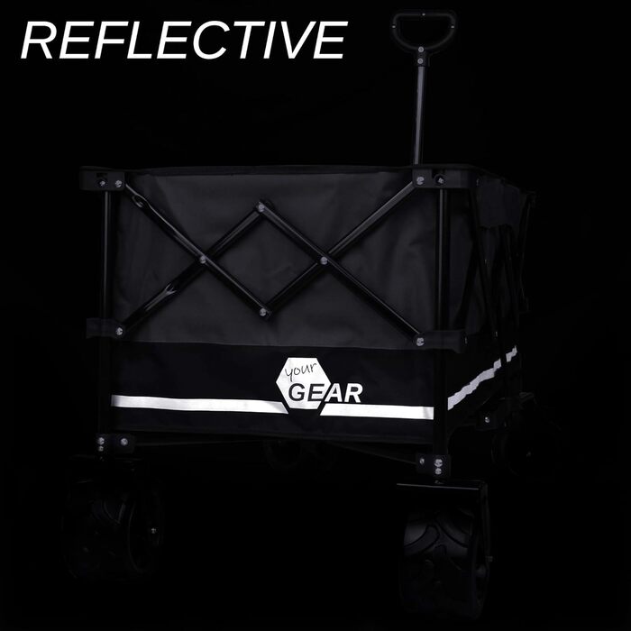 Універсальний складаний візок yourGEAR Bollerwagen XXL 195л - міцний транспортний візок для пляжу, кемпінгу, 80 кг, колеса 10см