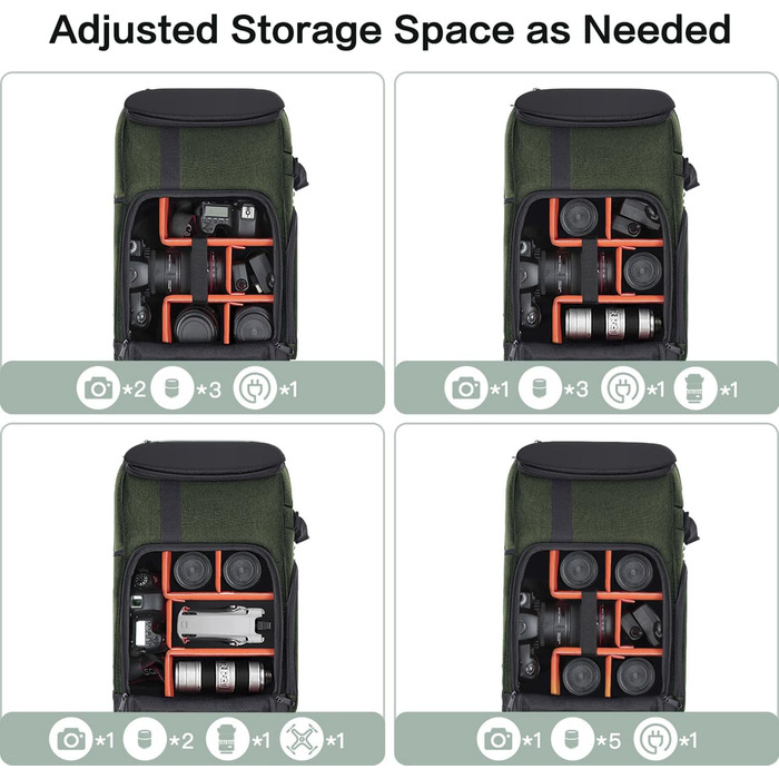 MOSISO Рюкзак для камери 17.3 дюйма, DSLR/SLR/Беззеркальна камера, великий для чоловіків/жінок, фотосумка з відділом для ноутбука, тримачем для штатива та дощовиком, сумісний з Canon/Nikon/Fuji, блакитний (оливковий)
