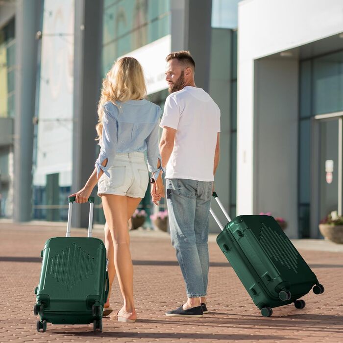 Валіза ручної поклажі LEADZM з ABS, 55 см, рожеве золото, 360° колеса, кодовий замок, посилені кути, підходить для авіаперельотів