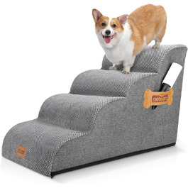 Східці для собак Nobleza – 4 сходинки, гумовий матеріал, ролик для шерсті, ідеально для маленьких собак