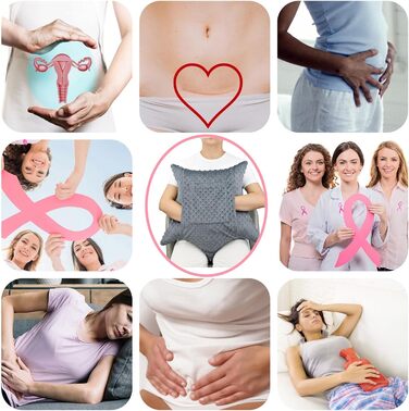 Star-shaped Hysterectomy Pillow for Abdominal Surgery with 2 Pockets, Hysterectomy Pillow, a Must-Have for Recovery, Post-Operation Gift, Belly Pillow, Minky Dot Dark Grey