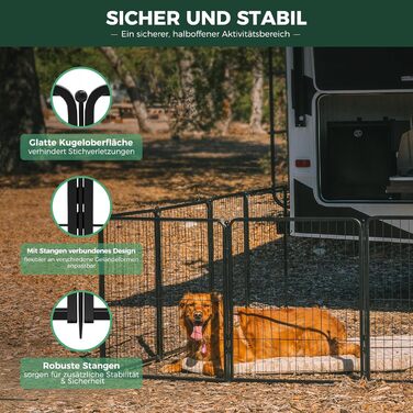 Вигул для цуценят FXW Rollick: для двору, кемпінгу, маленьких та середніх собак | 115 см, 6 панелей