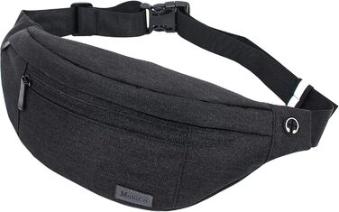 Чоловіча/жіноча поясна сумка-рюкзак на пояс, водонепроникна, для спорту, бігу, кемпінгу, подорожей (чорна)