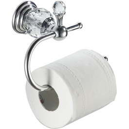 Crystal Toilet Paper Holder, Polished Chrome, Tissue Paper Holder, Silver-Colored, Bathroom, Toilet Paper Holder, Wall Mount, Brass