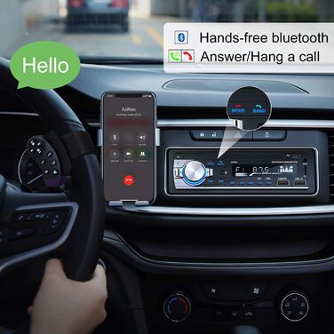 Автомобільна магнітола Lifelf 1 DIN RDS Bluetooth, 4x65Вт, MP3/USB/FM, підтримка iOS/Android, без CD, чорна/срібляста