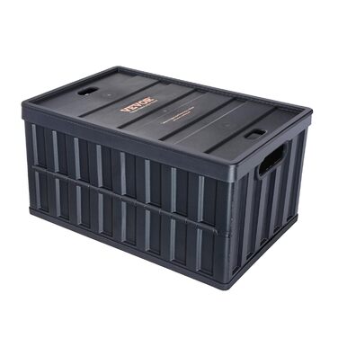 VEVOR 3-Piece Set 65L Professional Folding Box made of PP, Transport Box with Lid, Foldable Storage Box with Handle, Stackable Crates, Storage Box, Folding Boxes, Stackable Boxes for Storage & Transport