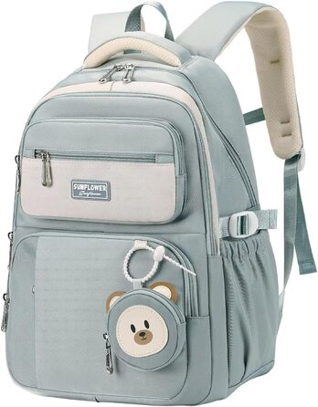 Шкільний рюкзак для підлітків (дівчаток та хлопців) - водонепроникний, великий, для школи, подорожей, повсякденного використання (блакитний)