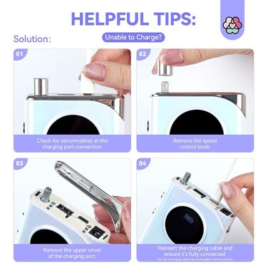 Набір для манікюру та педикюру Saviland 50000 об/хв з LCD-дисплеєм та 13 фрезерними насадками