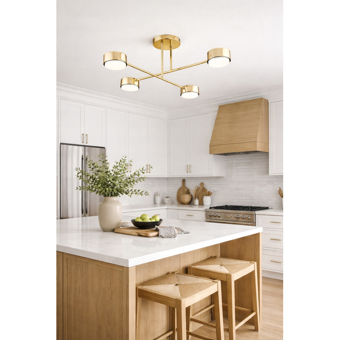 Підвісна люстра Elko-Lighting золота, 4 точки освітлення GX53, сучасний стиль