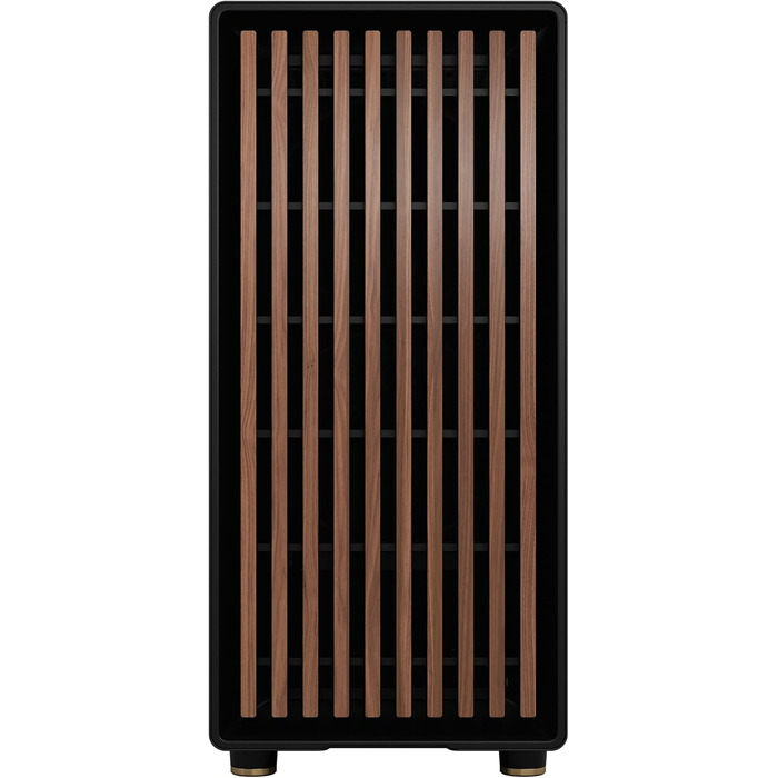 Комп'ютерний корпус Fractal Design North Charcoal Black TG Dark з темним склом, фасад з горіхового дерева, 2 вентилятори 140 мм, USB Type-C, Mid-Tower ATX