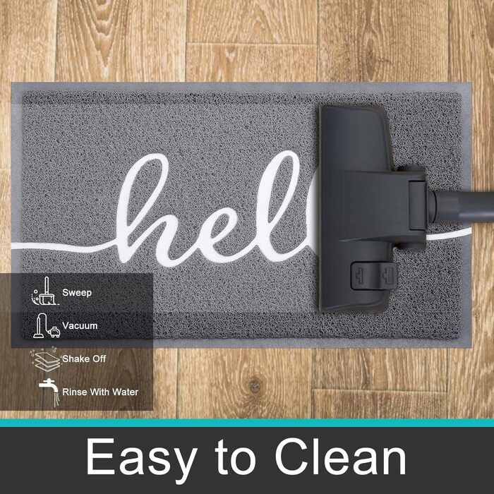 Килимок Homaxy Hello для дому та вулиці, антиковзкий, сірий 60x90 см