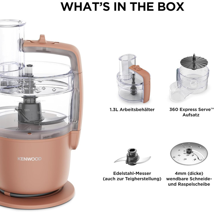 Кухонний комбайн Kenwood MultiPro Go FDP22.130GY, 650 Вт, 1.3 л, Компактний, Багатофункціональний, Синій