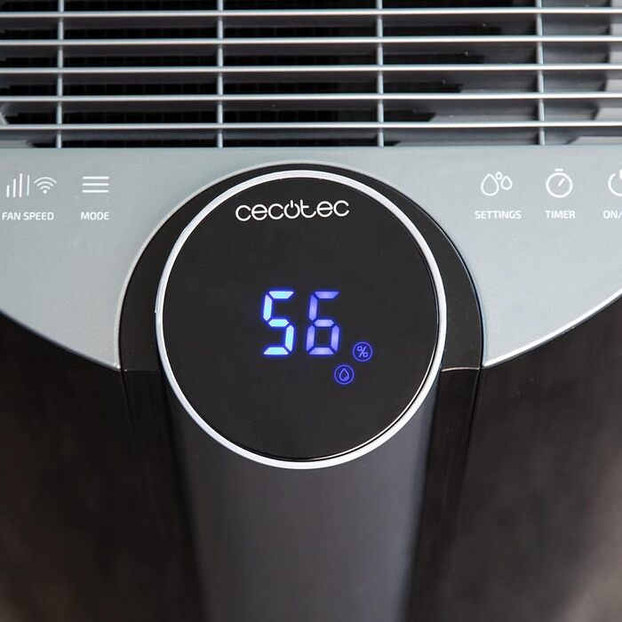 Зволожувач повітря Cecotec BigDry Series 2000: 750 мл/день, резервуар 0.6-2 л, 2 швидкості, 2 режими, радіус дії до 25 м², функція очищення. (2000 Essential), білий