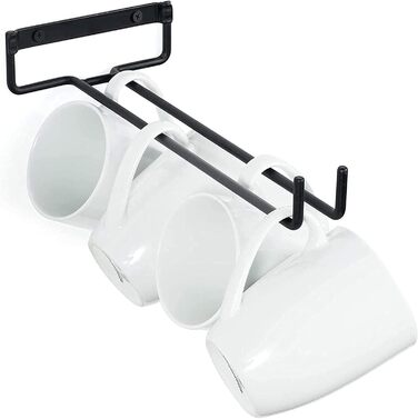 Тримач для келихів Yhuasia (2 шт.) - рейка для склянок, металева підвісна конструкція для бару, кухні, ресторану, пабу, чорний