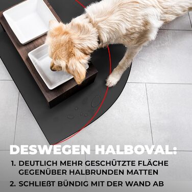 Підкладка під миску для котів та собак Miggo® Premium, чорна, 40x50 см, з екошкіри, неслизька