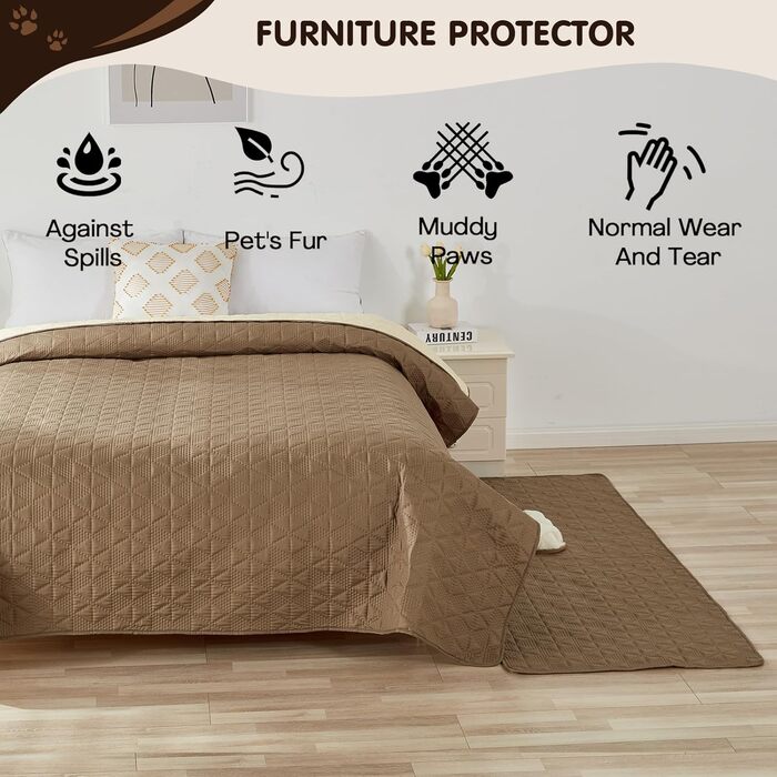 Водонепроникний килимок для собак PETCUTE 75x180 см (170x210 см), рожевий, захист дивану, антиковзаюча підстилка для собак