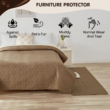 Водонепроникний килимок для собак PETCUTE 75x180 см (170x210 см), рожевий, захист дивану, антиковзаюча підстилка для собак