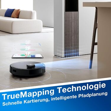 Робот-пилосос ECOVACS DEEBOT N20 Pro Plus: потужність 8000Pa, функція миття, бездротова станція PureCyclone, захист від заплутування волосся, до 300 хвилин роботи, білий/чорний