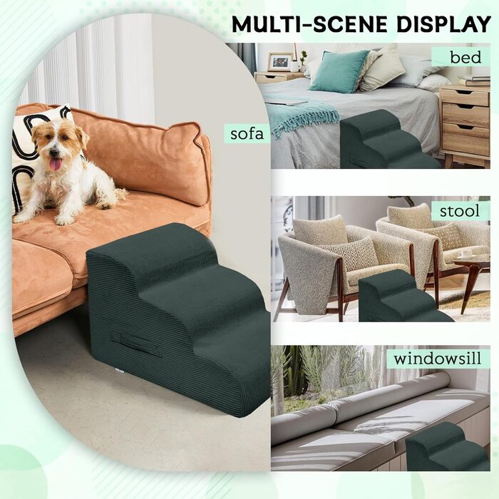 Сходинка для собак Mesa Lemon - 4 сходинки, сірого кольору, для дому та авто, зручна та миюча