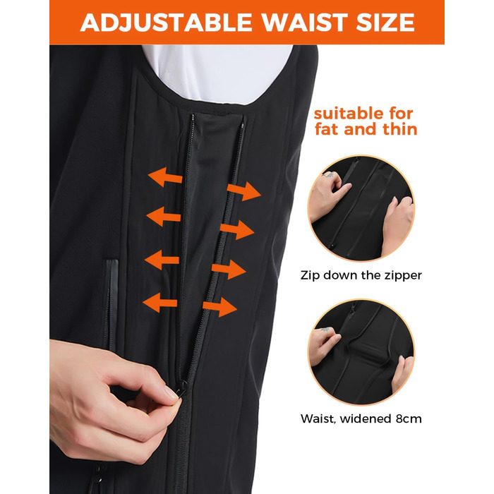 Електрична гріюча жилетка з флісу для чоловіків та жінок, 13 зон обігріву, 3 режими температури, Powerbank 10000mAh, Ritter, чорна