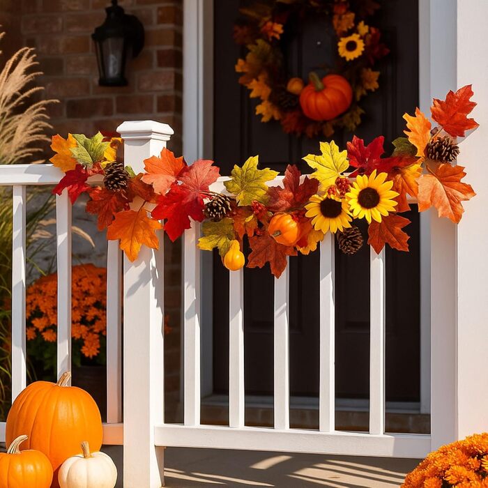 Прикраса оселі на осінь: гірлянда з 30 LED-ліхтариків, 3 метри, для дому та вулиці, листя, осінній декор, прикраса вікон, кімнатні рослини, День подяки, декор для осені