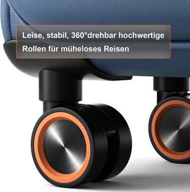 Великий валіза на колесах 78x48x30 см, тканинний, з кодовим замком, 109 літрів, блакитний