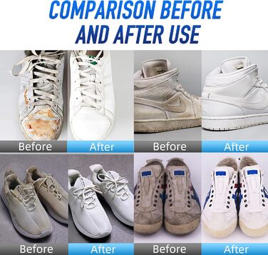 AhkeaDirectly 150 ml Shoe Cleaning Set, White Sneaker Cleaner, Water-Free Foam Sneaker Cleaner, White Shoes, Suede, Boots, Canvas, PU, Fabric, etc. Environmentally Friendly