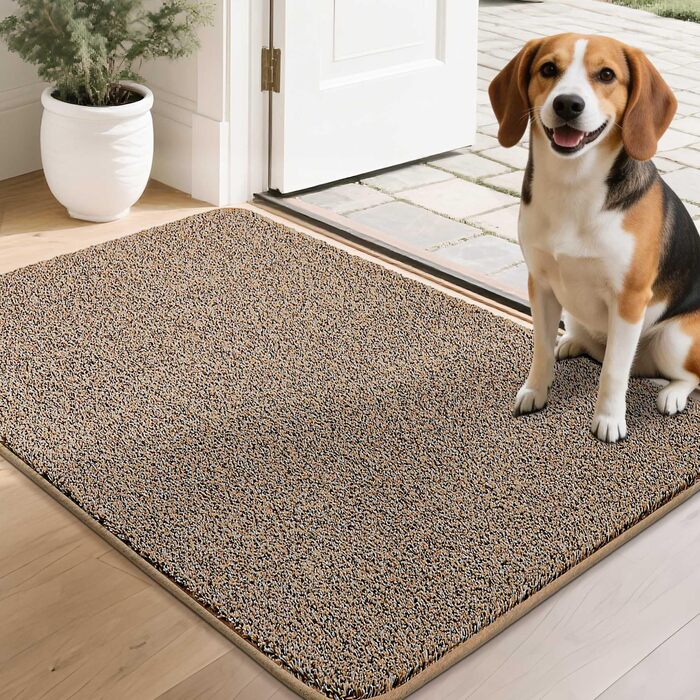 Килимок для входу COSY HOMEER бежевий 50x80 см, м'який, вологопоглинаючий, антиковзкий, для кухні, передпокою, дверей