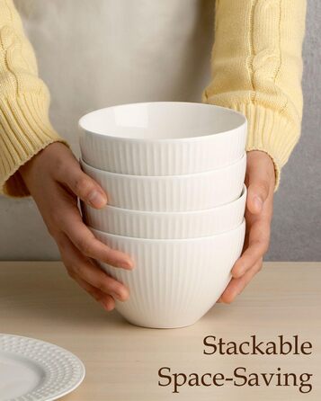 Набір мисок NUTRIUPS 4 шт. для мюслі, супу, салату, десерту, 750 мл, кераміка, підходить для мікрохвильової печі та духовки