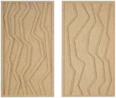 Набір акустичних панелей NIC’BRUX (3 шт.), 80x44 см – сучасні звукопоглинаючі панелі зі стінового PET-фільцу для вітальні, офісу та домашньої студії (колір: очеретяний беж)