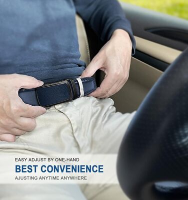 Чоловічий шкіряний ремінь BULLIANT з автоматичною пряжкою, ширина 35 мм, регульований, колір: темно-синій