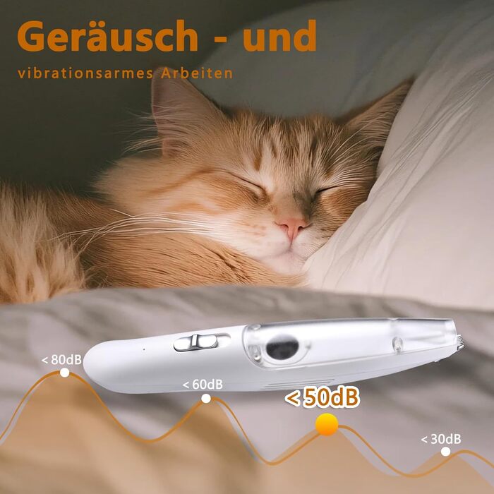 Машинка для стрижки собак зі збирачем шерсті та подвійними лезами, триммер для лап з 2 швидкостями, тиха машинка для лап, очей, вух, обличчя, тіла (біла)