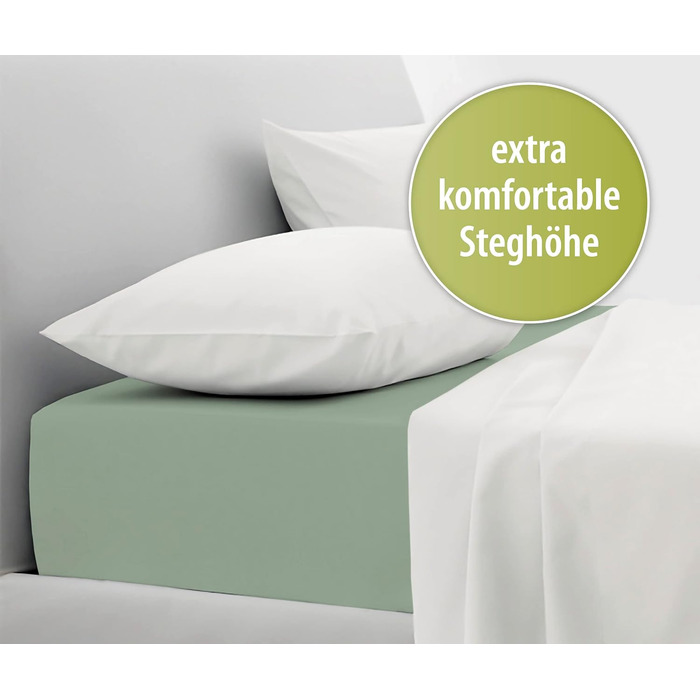 Blue Moon Bio Cotton Jersey Fitted Sheet - Fitted Sheet 160x200cm - Fitted Sheet, Fitted Sheet, Sheet 160 x 200 Organic Cotton GOTS Certified Ökotex Made in Green (Green, 140-160 x 200 cm)