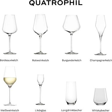 Stölzle Lausitz White Wine Glasses Quatrophil 6-Piece Set, 405 ml – High-quality wine glasses ideal for white wine & aperitif – Elegant white wine bowl made of crystal glass – dishwasher-safe & Made in Germany