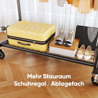 Вішалка для одягу HOKEEPER на колесах, 136 кг, важка, висувна штанга (D006)