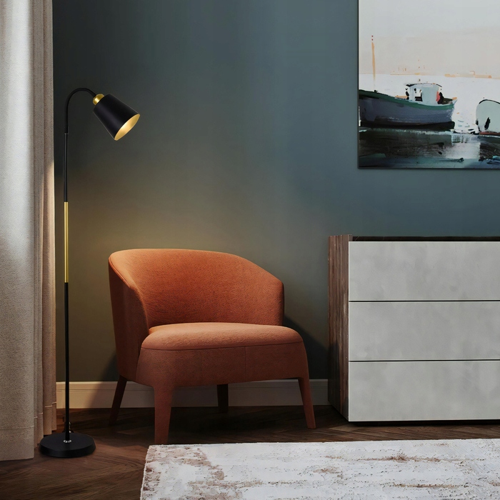 Підлогова лампа Renew Force LOFT E27 40 Вт, чорний з жовтим