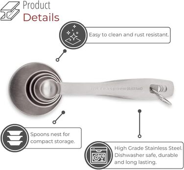 Hushåll's Stainless Steel Serving Spoon Set – 5-Piece, Durable, for Dry Foods, Spices, or Liquids