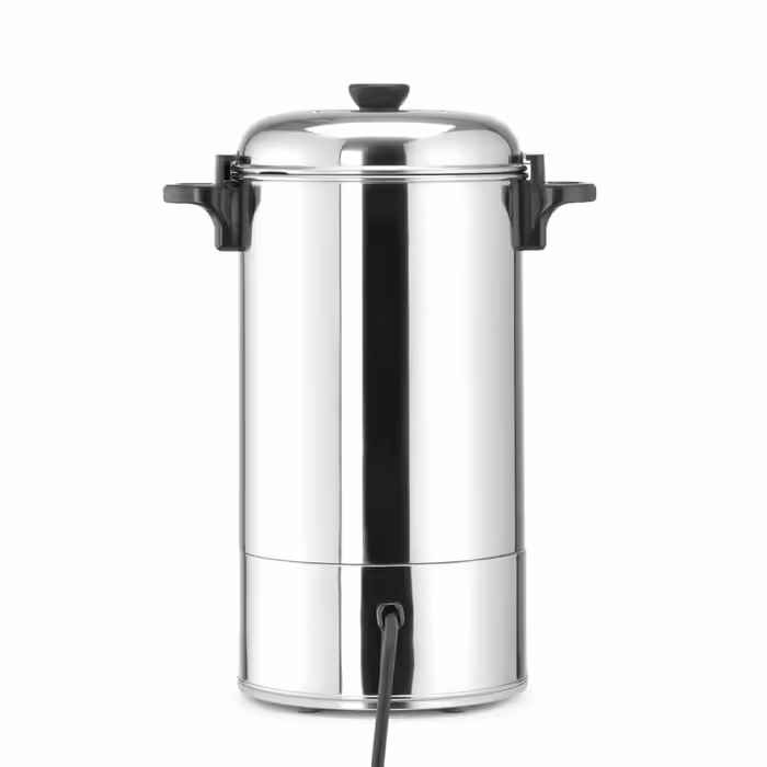 HENDI Hot Beverage Dispenser, Single-Walled, for Mulled Wine and Boiling Water (not for hot chocolate), Temperature continuously adjustable 94-99°C, Dry-boil protection, 9L, 230V, 2200W, 340x227x(H)468mm, Stainless Steel