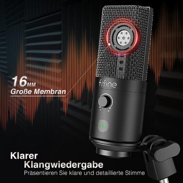 Мікрофон FIFINE T669PRO1: Комплект з кріпленням на штатив, для запису вокалу, подкастів та стрімінгу