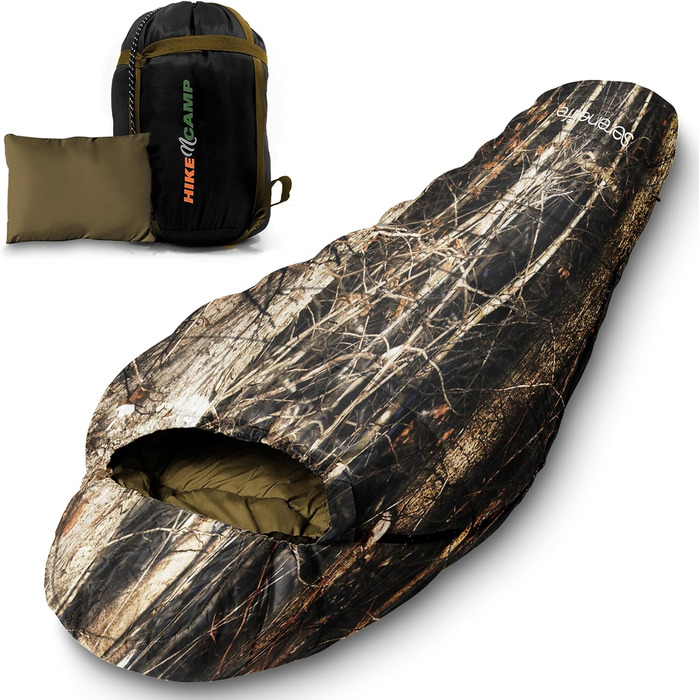 Сплячий мішок SereneLife Mumienschlafsack: легкий, теплий, водонепроникний, для кемпінгу та холодної погоди (-15°C до 12°C)
