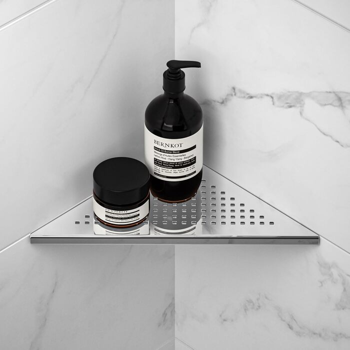 Поличка для душу Eck Duschregal з нержавіючої сталі 304, для ванної кімнати, з сітчастою конструкцією, вбудована, для ремонту ванної кімнати (щіткова обробка, 2 шт. 254 мм)