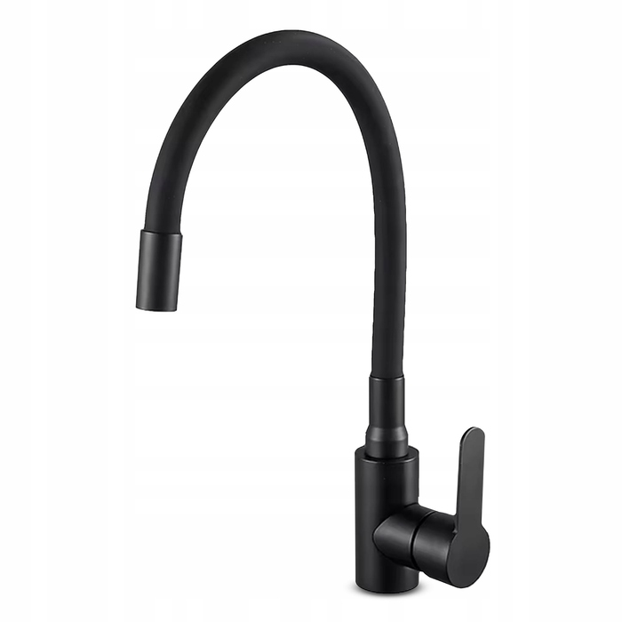 Високий гнучкий кухонний змішувач GRANITE SINK FERA, чорний