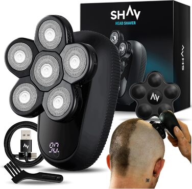 Електричний голкострум для голих голів чоловічий Shav Crowner, голкострум для голови, апарат для гоління голови вологою та сухою, чоловічий голкострум