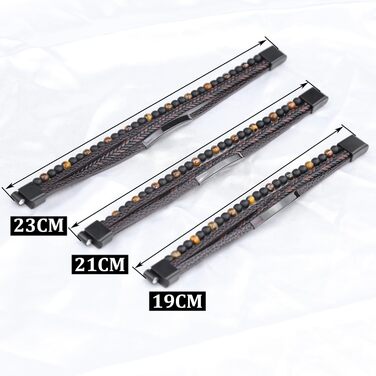 Чоловічий шкіряний браслет: стильний аксесуар для чоловіків. Браслет на руку з натуральної шкіри, 19-23 см, коричневий/чорний. Ідеальний подарунок на День батька.