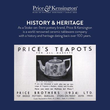Price & Kensington Teapot made of stoneware, 110 cl, for Pastell (Grey, 6 cups)