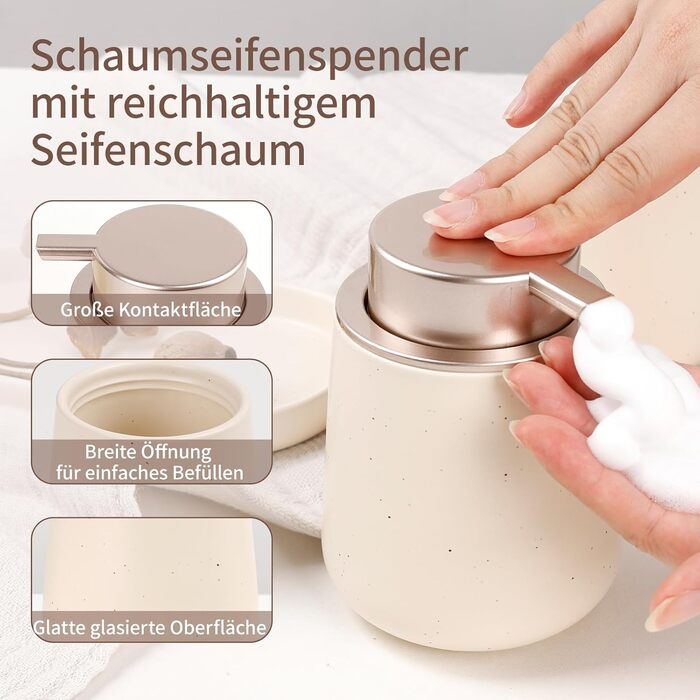 Набір аксесуарів для ванної кімнати Badezimmer Set: мильниця, дозатор мила 350 мл, стакан для зубної пасти 320 мл, мильниця. Підходить для ванної кімнати та умивальника.