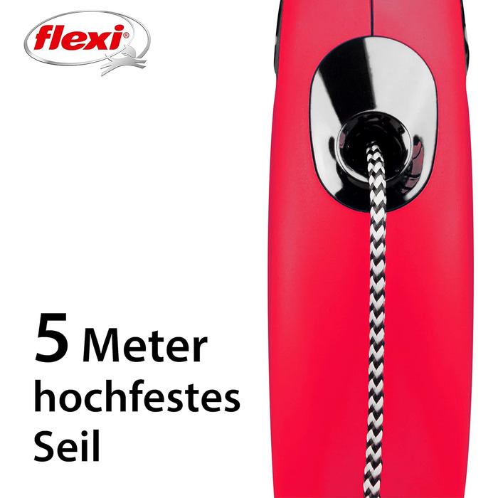 Рулетка для собак Flexi Classic S, 5 м, червона (до 12 кг)